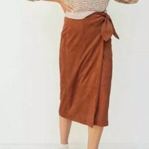 Anthropologie faux suede skirt